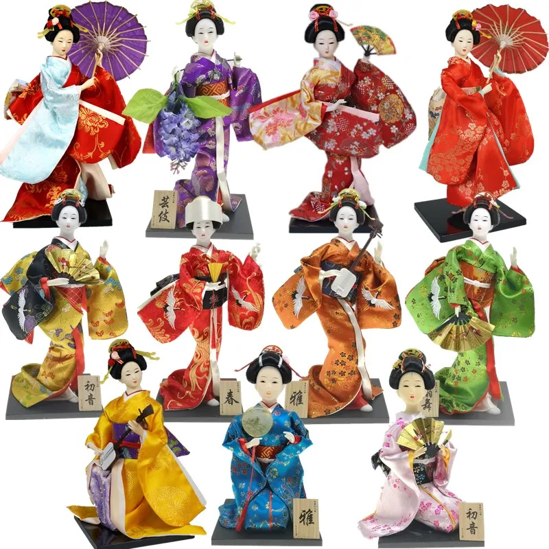 Karakteristieke Japanse Geisha-poppen Kimono Zijde Man Speciale handwerksgeschenken Nationale collectie Poppen Interieurdecoratie