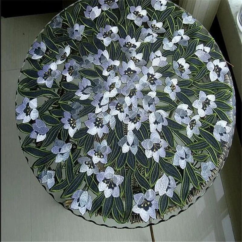 Free Shipping Embroidered Orchid Flower Table Gift Wedding Cloth Cup Mat Pad Cover Decoration Place Blanket Antependium