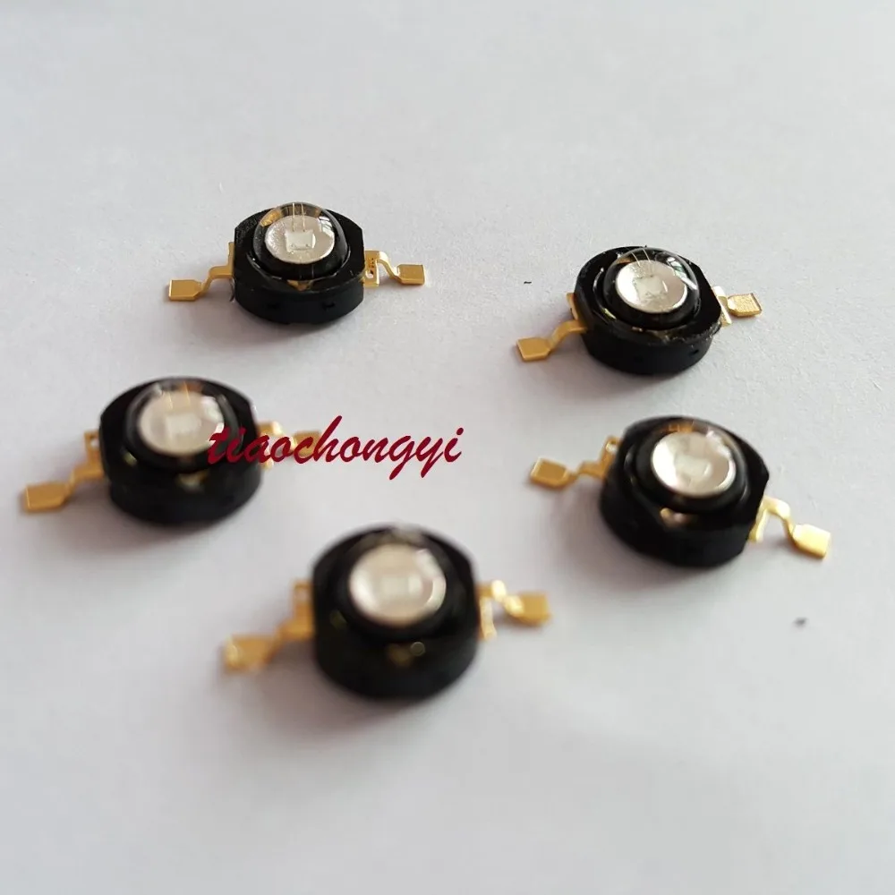 100pcs 3W 365nm UV LED Ultraviolet LED Chip Light High Power LED Bead Black