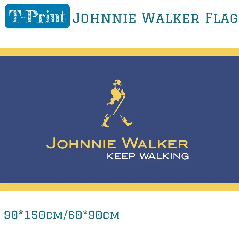 

90x150cm 60x90cm Johnnie Walker Flag 3ftx5ft Banner Polyester Flag For Party Bar