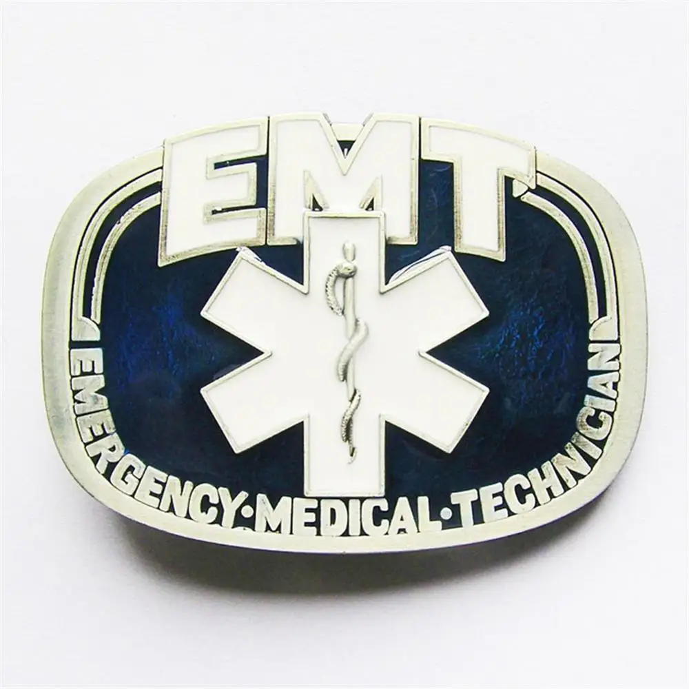 ใหม่ EMT Emergency Medical Technician Tradesman Pewter เข็มขัดหัวเข็มขัดยังสต็อกใน US BUCKLE-OC008