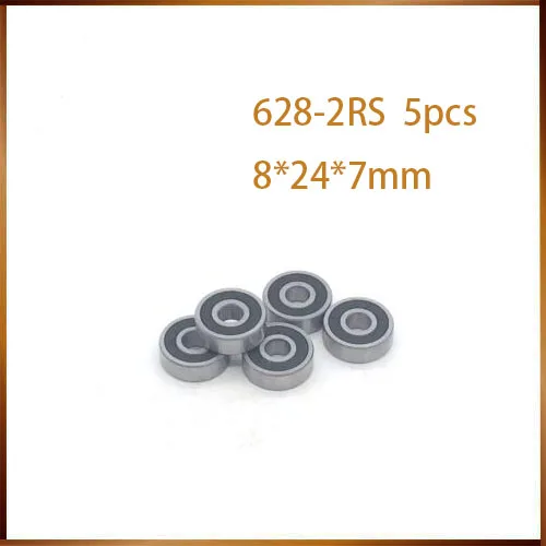 

5PCS 628RS Bearing ABEC 8*24*8 mm Miniature Sealed 628-2RS Ball Bearings 628 2RS