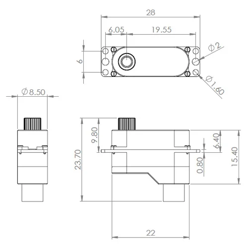 MKS DS65K steering gear hollow cup servo CNC housing metal gear