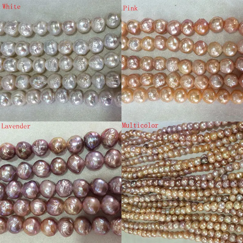 Wholesale 12-13mm Natural Nucleated Round Big Edison Baroque Pearl Loose Strand