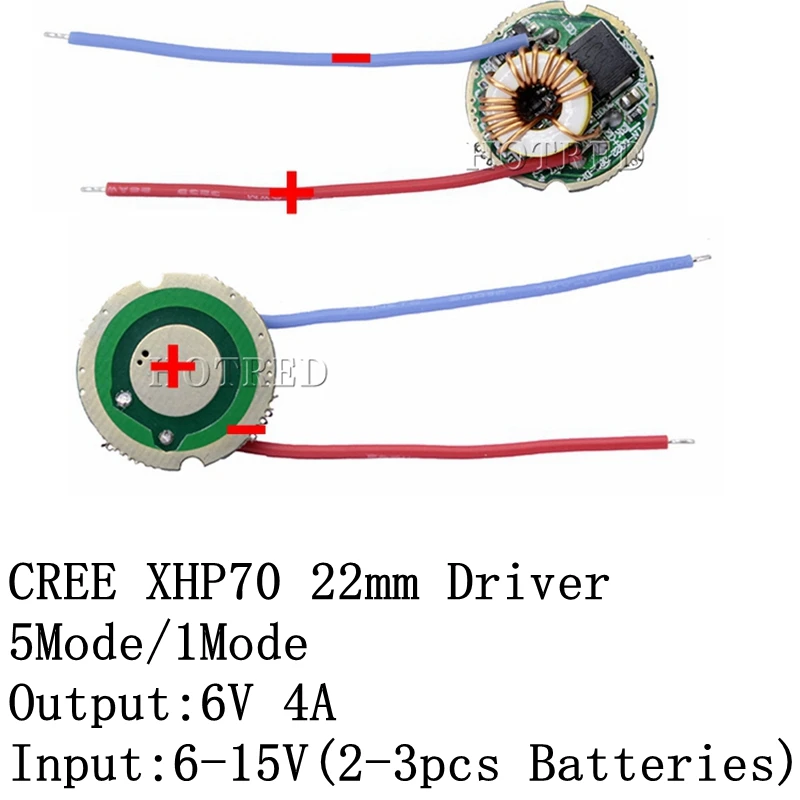 20W 30W XHP70 XHP70.2 6V LED Driver Board 22MM DC6V-15V 1mode/5mode Input 6-15V Output For 6V XHP70.2 XHP70.3 LED Light Lamp