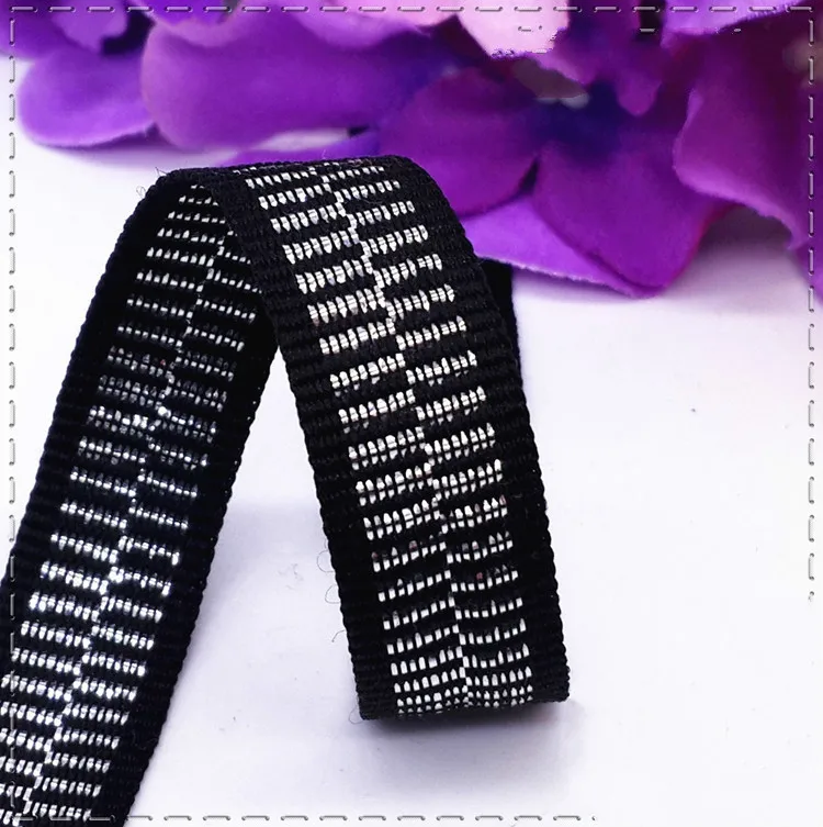 New 1.5CM bottom black silver zipper lace ribbon DIY handmade Clothing decoration materials backpack accessories (1 meter/lot )