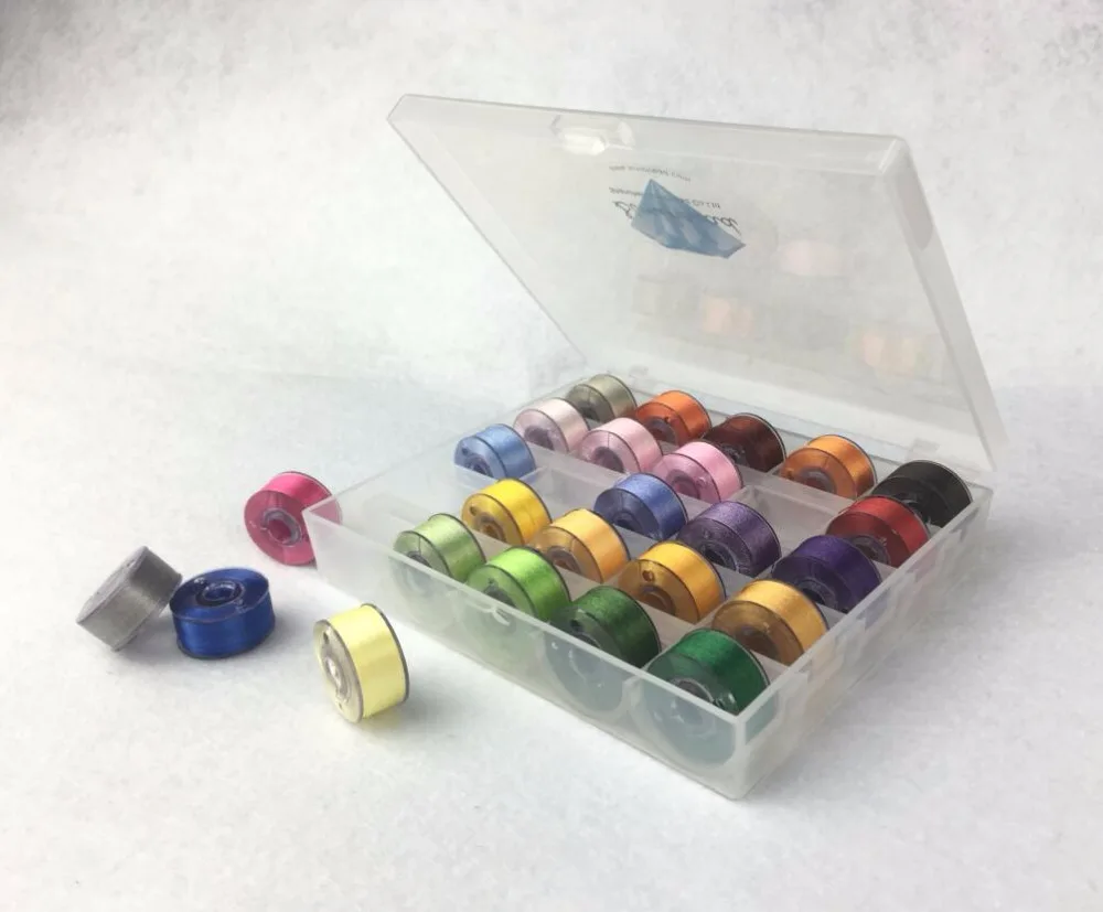 COLORED 25 PREWOUND MACHINE EMBROIDERY THREAD BOBBINS FOR BROTHER Babylock MACHINES Size A Class 15