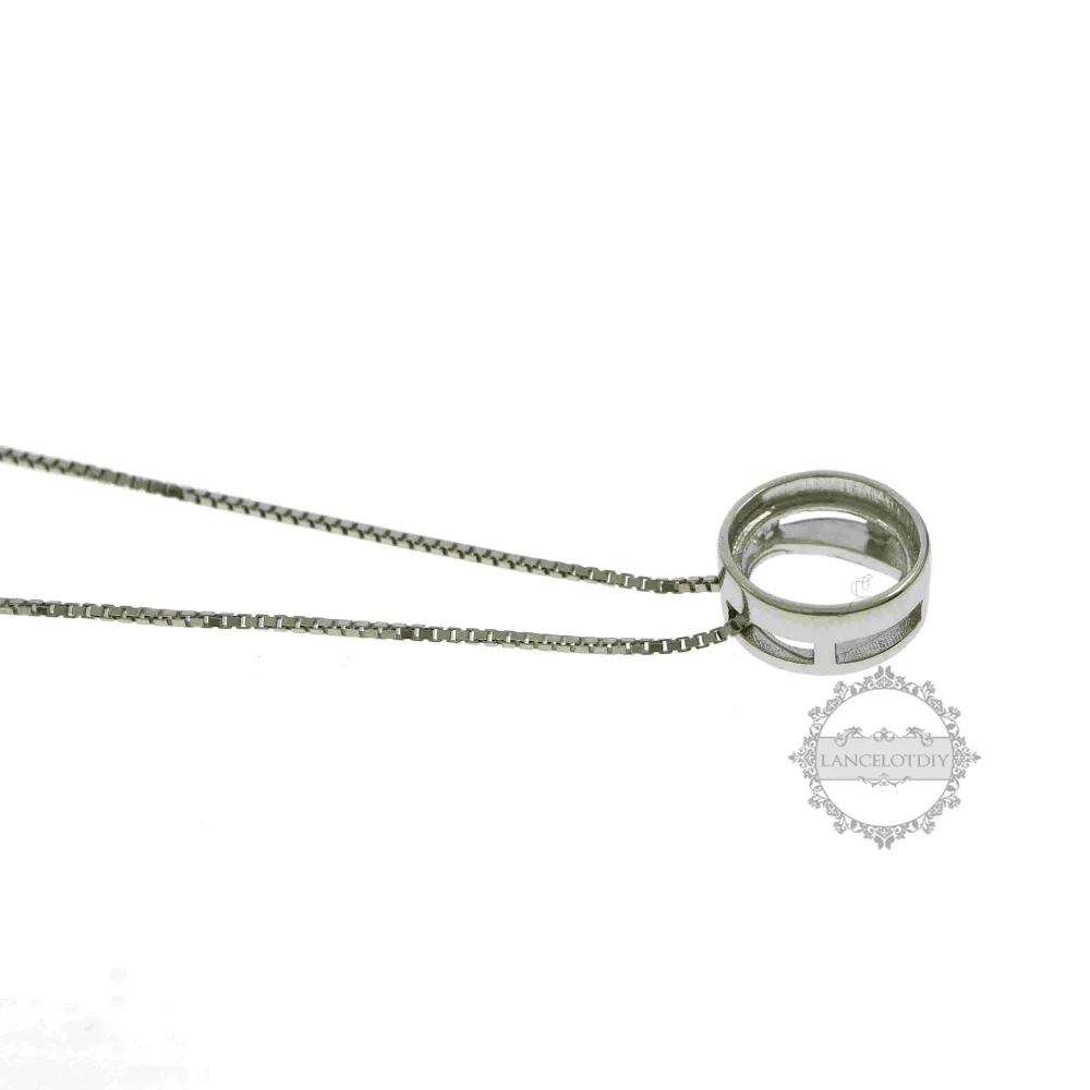 4-8mm round bezel 925 sterling silver,rose gold DIY cabochon settings tray supplies findings 1411209