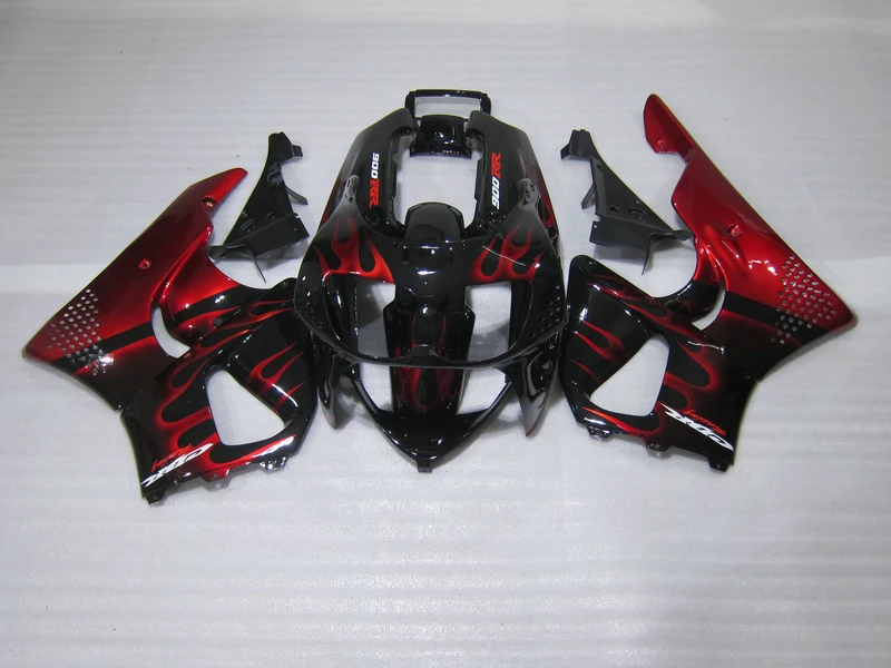 High quality plastic fairing kit for Honda CBR900RR 96 97 red flames black fairings set CBR900RR 893 1996 1997 OI12