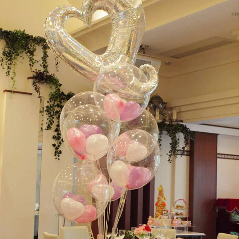 DIY Wedding Birthday Party Decoration Balloons Bobo Feather Transparent Clear Balloon Helium Inflatable Air PVC Balls