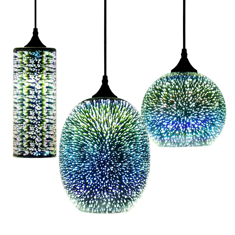 KARWEN Modern 3D Colorful Pendant Lights Nordic Starry Industrial Hanging Lamp E27 LED For Kitchen Restaurant Living Room