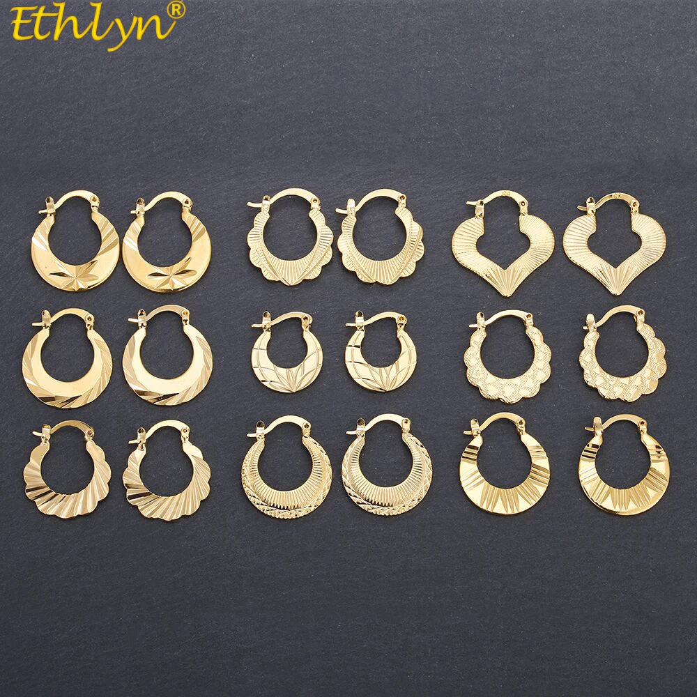 Ethlyn Ethiopian /African Cute Earrings for Girls/Kids /Ladies Gold Color Jewelry Small Earring Gifts E102