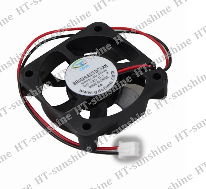 30PCS/LOT  GDT 2pin 5cm 50x50x10mm Sleeve Bearing DC 12v Cooling Cooler 50mm Brushless Fan   Free shipping