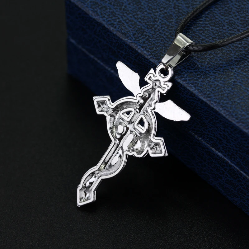 dongsheng Fullmetal Alchemist Edward Necklace Elric\'s Flamel Cross Symbol Pendant With Rope Chain