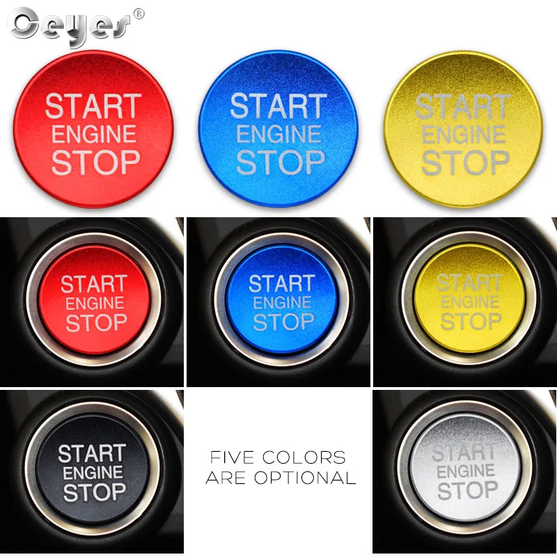 Ceyes Car Interior Accessories Sticker Styling Ignition Start Engine Stop Button Ring Fit For Alfa Romeo Stelvio 159 Mito Giulia