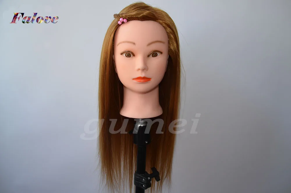 Free Shipping!! Hot Sale High Level Head With Hair Product Hairdressing Tool Mannequin Training Head Fiber Long Hair with Holder