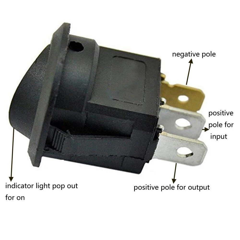 3pcs LED Switch 3 pins ON-OFF Rocker Switch 12V led rocker switch Led Dot Light LED illuminated Car Dashboard Dash Boat Toggle