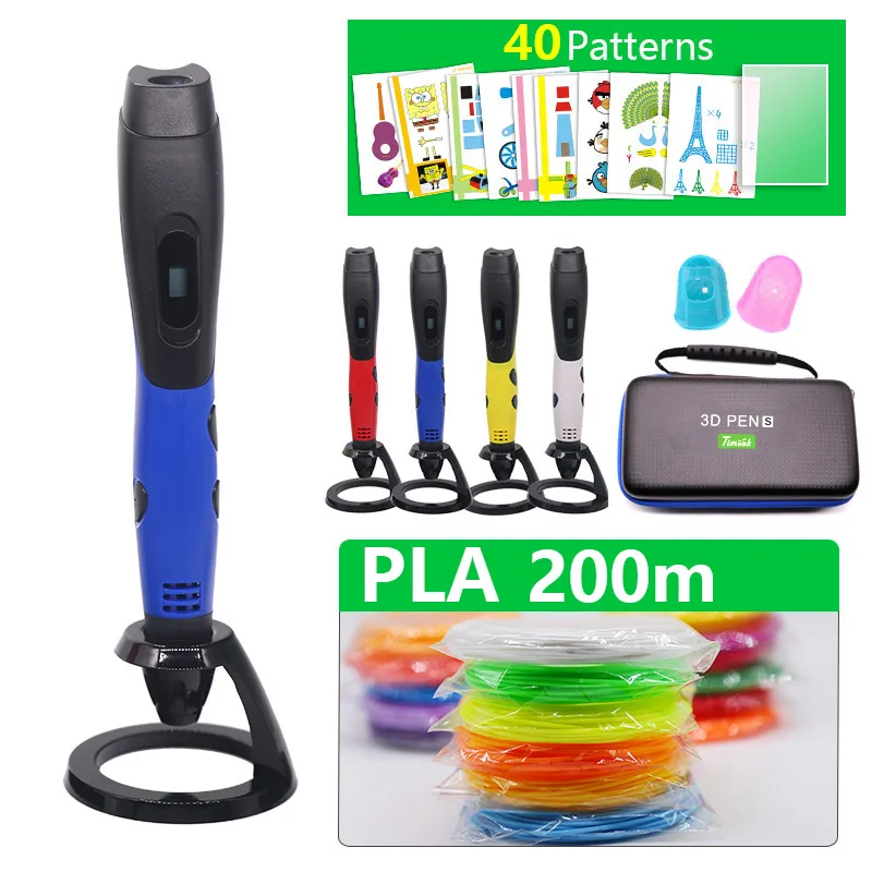 New Arrival 3D Pen 3d printing Pen Add 200 meter PLA Material Drawing Pen 3D Model For Christmas gift Children Best Gifts