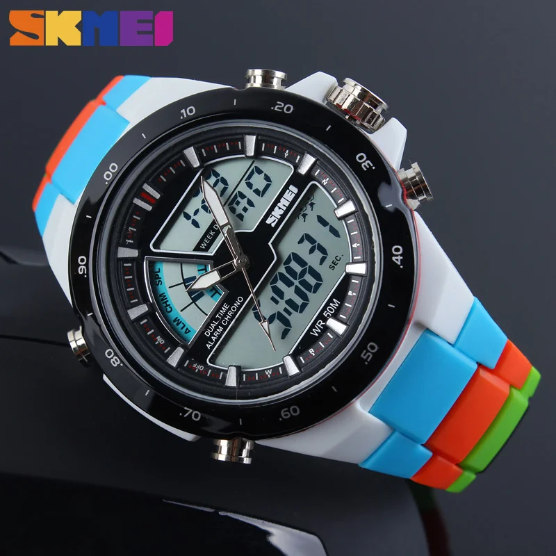 SKMEI military Male Sports Watches Chrono Calendar 30M Waterproof 2 Time Male Quartz Clock Digital Wristwatch reloj hombre 1016