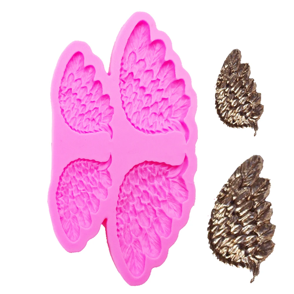 Angel Wings Cooking cake Wedding Decoration Silicone Mold Bird feathers Fondant Sugar Process kitchen bar supplies tools T-0955