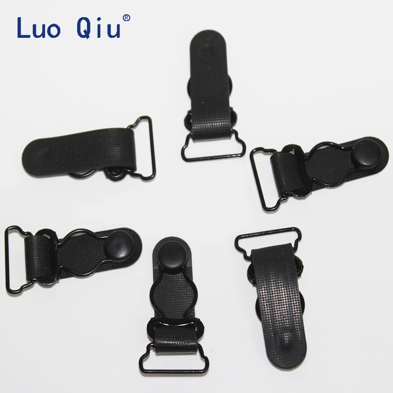 

Luo Qiu 200 pcs/lot 20MM Plastic Black Corset Leg Garter Belt Clip Hooks Suspender Ends Hosiery Stocking Grips suspender clips