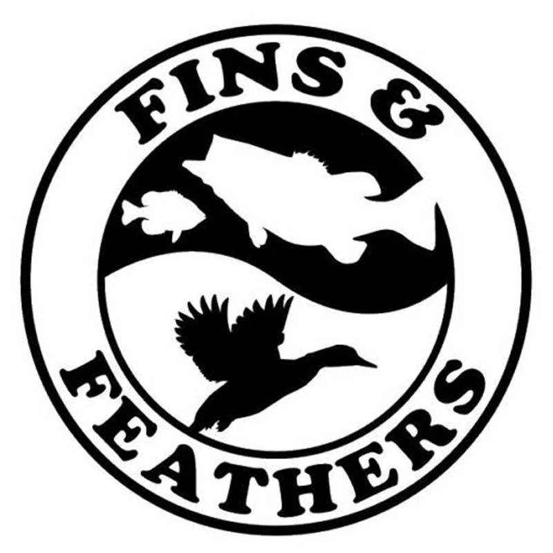 

14cm*14cm Fins and Feathers Fishing Decal Car Styling Vinyl Stickers