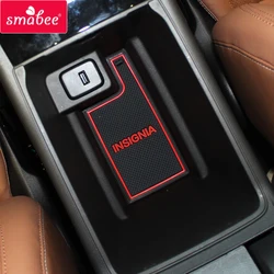 smabee Gate slot Mats For Opel Insignia B 2017 - 2019 MK2 OPC GSI Vauxhal 2018 Interior Door Pad Car Cup Holders Non-slip mats