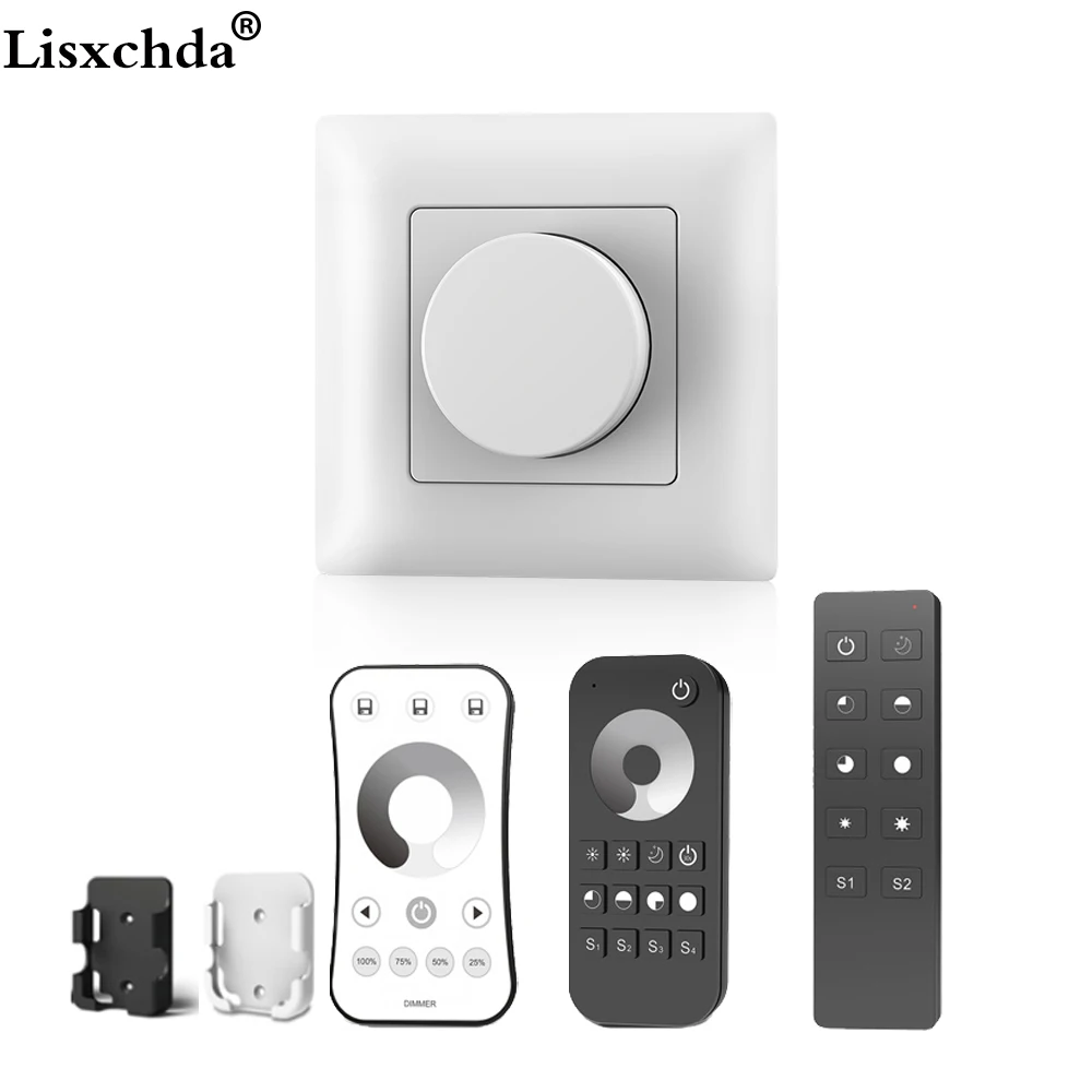 

AC Triac LED Dimmer 220V 230V 110V Wireless RF Dimmable Knob Switch With 2.4G Remote Controller for Single Color LED Bulb Lamps