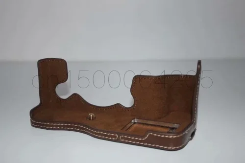 Hitam/Coklat/Kopi Setengah Tubuh Tas Tas Kamera Kulit Kemasan untuk Fujifilm Fuji X-H1 XH1 Penutup Bawah kasus