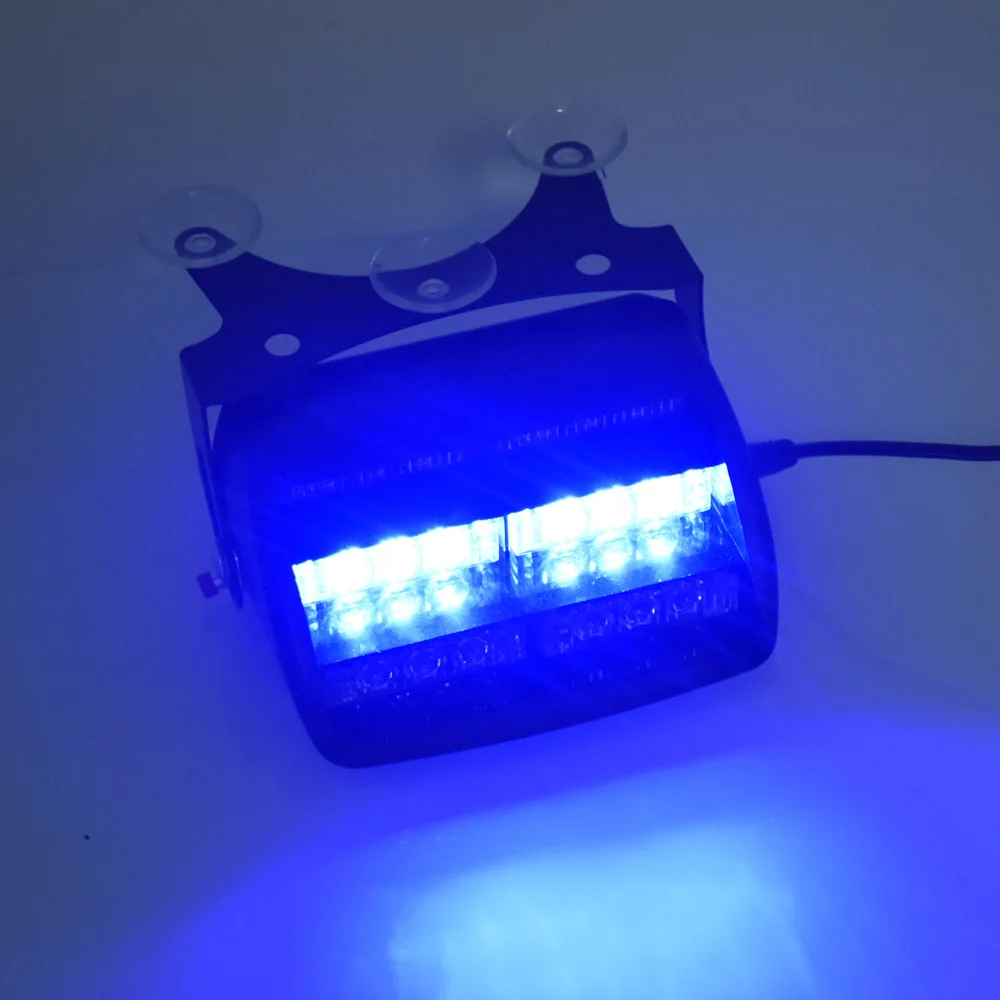18 LED Red/Blue Car Police Strobe Flash Light Three Layers Strobe Light Dash Emergency Warning 3 Flashing Fog Lights 2 Style