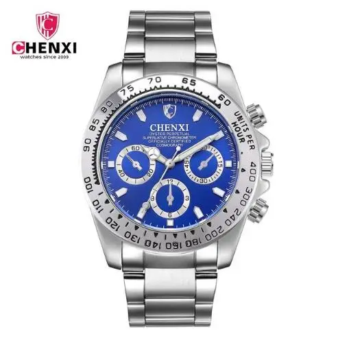 Relogio Feminino New Brand Quartz Watch Women Fashion 3 Eyes Gold Geneva Watches Casual Stainless Steel Dress Wristwatches 086A