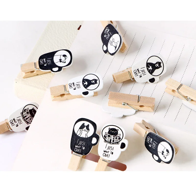 10 pcs 35x7mm DIY Mooie Houten Wasknijpers Wasknijper Clips Office Party Decoratie Accessoires Foto Opknoping Pinnen multifunctionele