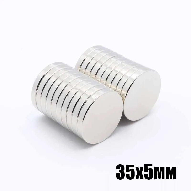 5pcs 35x5 mm Super Strong Round Sheet Magnets 35mm x 5 mm N35 Disc Rare Earth Neo Neodymium Magnet 35*5 mm