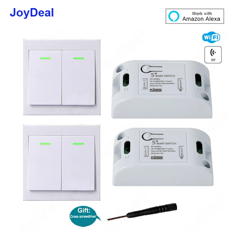 433Mhz RF 10A IOS Android 2200W AC 220V Smart Home WIFI Wireless Switch Module 86 Wall Panel Wireless Remote Control Transmitter