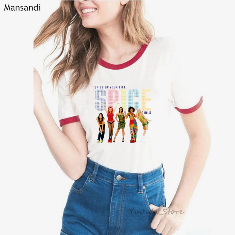Spice Girls T Shirt Women Summer 2024 Tshirt Femme Harajuku Shirt Graphic Tees Women  90s Aesthetic Clothes Female T-Shirt