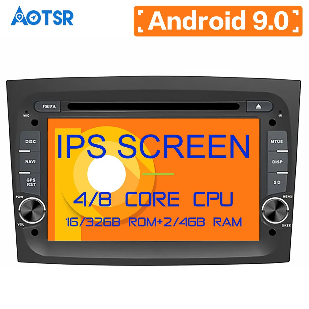 Android 9 Car DVD Player GPS Navigation Headunit for FIAT DOBLO 2016-2018 Auto Stereo Unit Vehicle Multimedia Pad radio tape