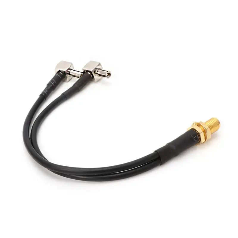 Y Type SMA Female To 2 x TS9 Male Plug Splitter Combined Pigtail Cable RG174 15cm