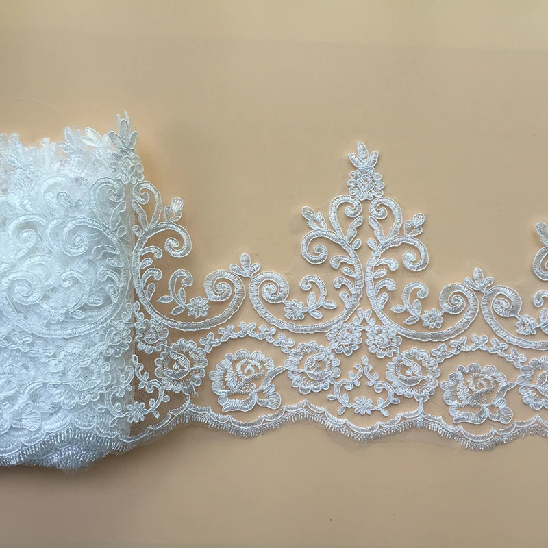 9Yards Car Bone Guipure Wedding Lace Trim Sewing Lace Accessories French Chantilly Appliques DIY Craft Sewing Decoration 2020