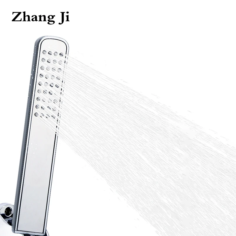 ZhangJi Bathroom Hand Shower Head Rectangle White Abs Plastic Shower Nozzle Thin Strips Quality Home Showerhead