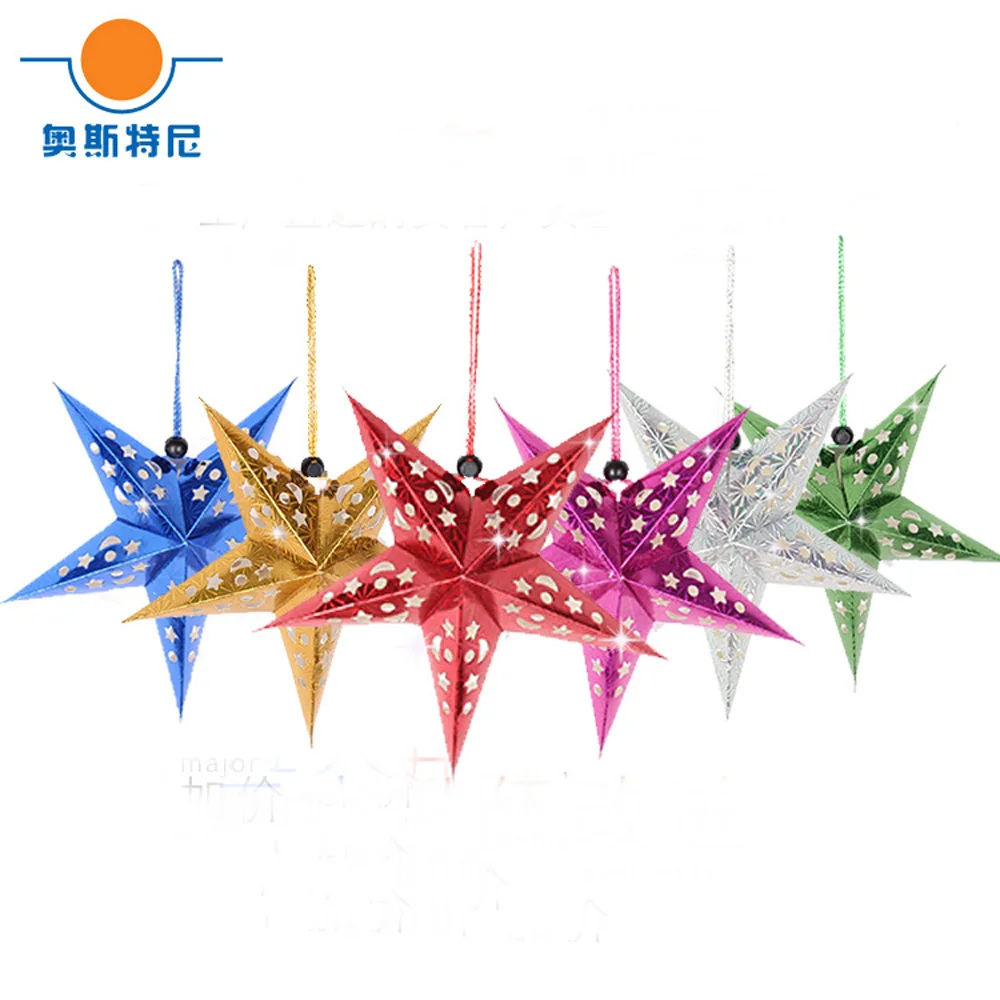 6pcs 90cm big size Five-pointed Star Christmas Pendant for Drop Ornaments Ceiling Decorative