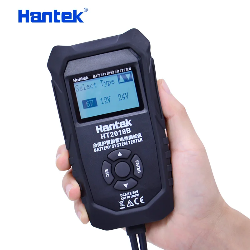 Hantek HT2018B Automotive Battery Tester 6V 12V 24V lead-acid storage battery Tester car Battery Charging Analyzer LCD Display