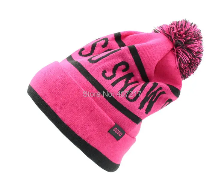 

Womens Knit Ski Hats With Ball Top Pink Yellow Blue Female Male Weave Snowboarding Climbing Caps Winter Outdoor Warm Beanies