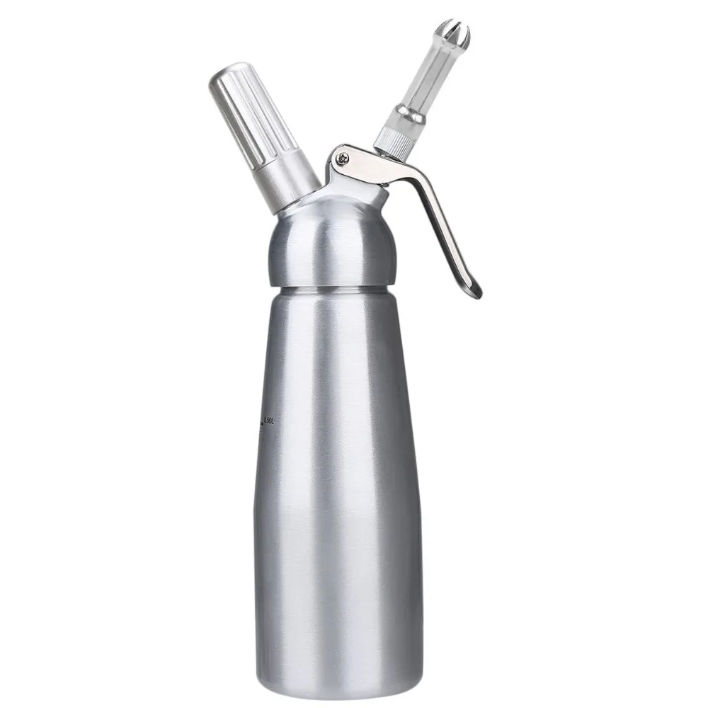 Professional 1000ml Aluminum Whipped Cream Dispenser Pint Gourmet Whipper Stainless Steel Decorating Nozzles+Plastic Pastry Tube