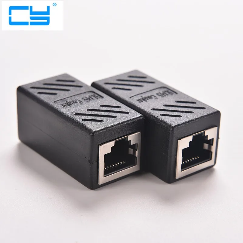 5 pcs Preto Extensor Acoplador Femea para Femea Conector do Adaptador de Rede LAN Ethernet RJ45 Cabo De Juncao Extensao Converte