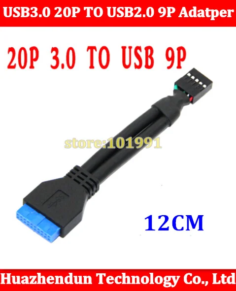 50pcs USB3.0 20P female TO USB2.0 9P male convert 9P USB2 USB3.0 to USB2.0 convert cable adapter