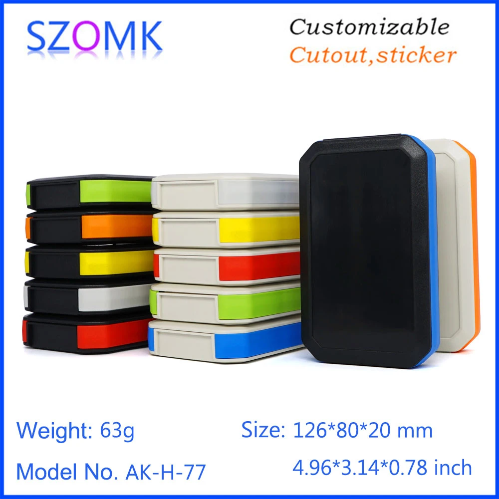 1 Piece 126*80*20mm szomk new design plastic enclosure for electronics plastic box handheld instrument housing control box