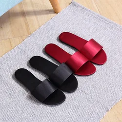 Women Beach Slippers 2024 Summer Flat Shoes Woman Slip On Slides Silk Style Female Slip On Sandals Girls Indoor Outdoor Slippers