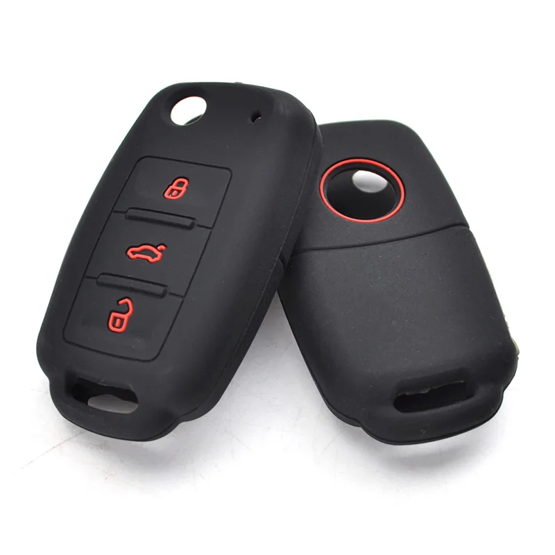 Silicone Car Key Case For VW Golf POLO Bora For Seat Leon Toledo Altea Ibiza For Skoda Cover Keyless Remote Fob Shell Holder