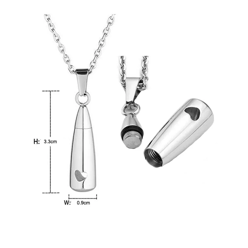 Women Tear Drop Eternity Ashes Urn Cremation Stainless Steel Pendant Necklace