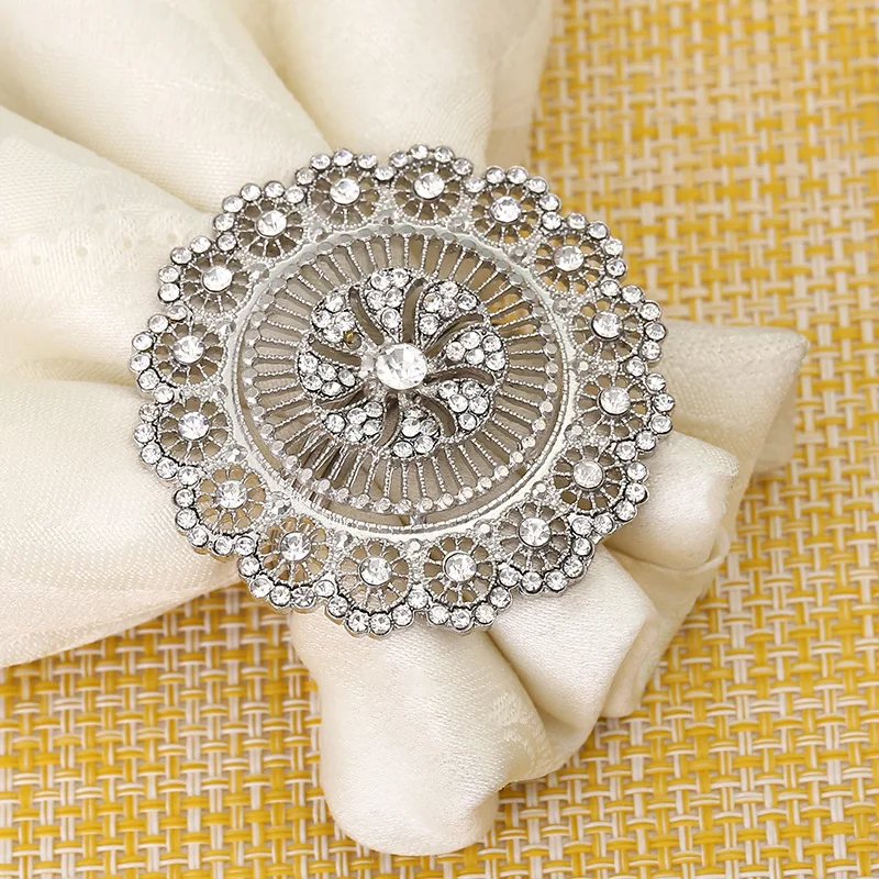 

10pcs/lot Hotel Swan crystal wedding napkins buckle, fine restaurants clubs stylish napkin ring